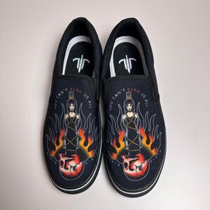 Witch Burning Slip-On Canvas Shoes Last Light Apparel unisex